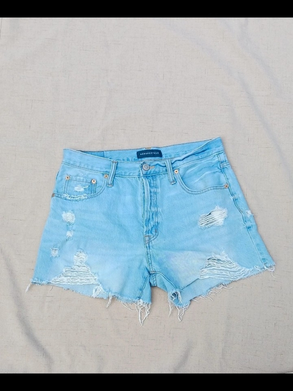 Aeropostale Light Blue Distressed Denim Shorts